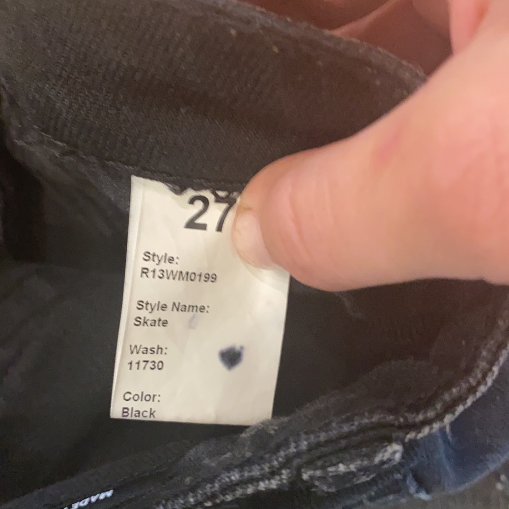 R13 Faded Black Patch Jean - 27 - Picture 7 of 7